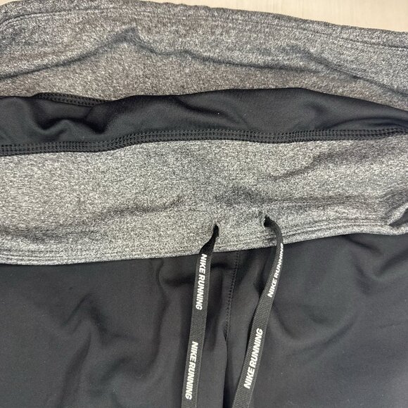 Nike Dri-Fit Women's Black Running Shorts Womens Large Two-Tone Black Gray - Picture 5 of 11